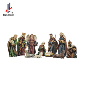 Ensemble de crèche en polyrésine de haute qualité sculpté à la main scène de berceau de <span class=keywords><strong>noël</strong></span> houx famille Sculpture modèle de <span class=keywords><strong>noël</strong></span> religieux en plein air - Product Image 4