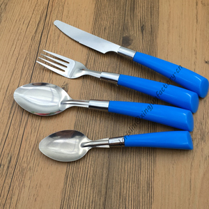 Sáng tạo độc đáo PP xử lý 24 mảnh màu xanh lá cây thép không gỉ Flatware đặt khách sạn Bạc - Product Image 5