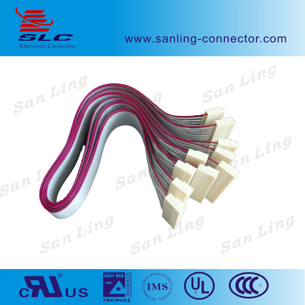 Custom 2 ~ 40 Pin conector del cable eléctrico 2468 cable plano con 2510 conector de vivienda