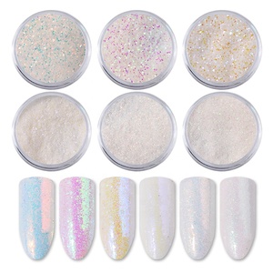Misscheering 6 pièces/ensemble Paillettes holographiques Aurora blanches pour nail art, poudre scintillante, poussière de sirène, petites paillettes, outils de décoration d'<span class=keywords><strong>ongles</strong></span> DIY - Product Image 1