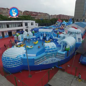 Penguin Ice Castle Inflatable Water Pool Park Water Park Attractions Inflatable Water Games