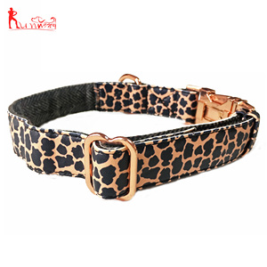 Collar de perro de cuero con patrón personalizado, suave y duradero con hebilla de metal dorado rosa - Product Image 2