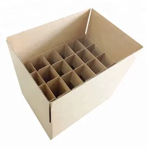 Craft Corrugated 24 Bottles Beer Packaging Box With Dividers