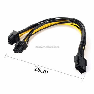 8 pines hembra a Dual <span class=keywords><strong>PCI</strong></span>-E <span class=keywords><strong>CPU</strong></span> Compatible <span class=keywords><strong>PCI</strong></span> Express 8 pines (6 + 2 pines) Cable de alimentación Pcie para tarjeta gráfica de computadora - Product Image 2