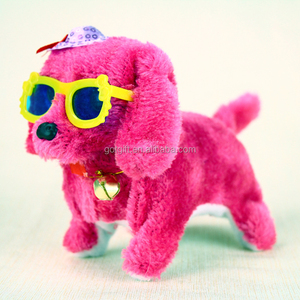 Özel Oyuncak köpek aydınlık gözler gözlük şapka elektrikli geri tasma köpek doll peluş oyuncaklar - Product Image 2