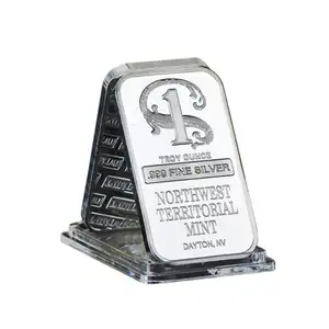 SW Silver Plated Metal Bar Northwest Mint Art Crafts Bullion Bar, One Dollar Silver Plated Bars Metal Crafts