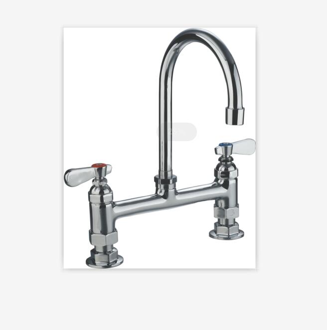 Кран кухонный с двойной ручкой, латунный хромированный смеситель с горячей и холодной водой, в коммерческом стиле, 3 года крепления на раковину