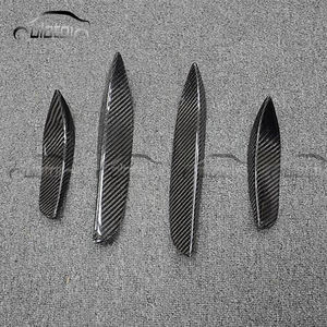 Nouveaux autocollants de garde-boue latéraux en Fiber de carbone séparateurs de canards de lèvre de pare-chocs avant et arrière pour Mercedes Benz W205 C205 <span class=keywords><strong>C63s</strong></span> - Product Image 4