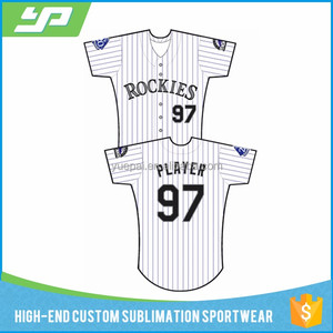 custom sublimation wholesale for pinstripe baseball tee shirts - Product Image 1