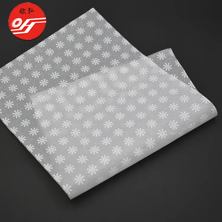 Transparent Laminierung Benutzerdefinierte Schneeflocke Gedruckt Tissue Papier für Geschenke