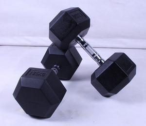 Vente en gros d'équipements de fitness haltères hexagonaux en caoutchouc haltères de gymnastique ensemble d'haltères hexagonaux pour les exercices de musculation - Product Image 2