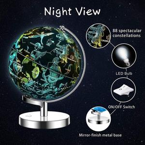 Gelsonlab Globo terráqueo educativo de 8 pulgadas con luz LED, <span class=keywords><strong>mapa</strong></span> del mundo y vista de constelaciones para estudiantes de Geografía - Product Image 4