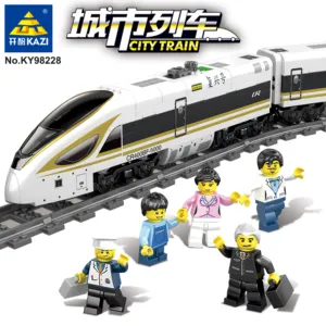 KAZI 98228/98229 Mainan Bata Bangunan Kereta Seri Kereta Ringan Fungsi Kereta Truk Plastik Batu Bata Bangunan