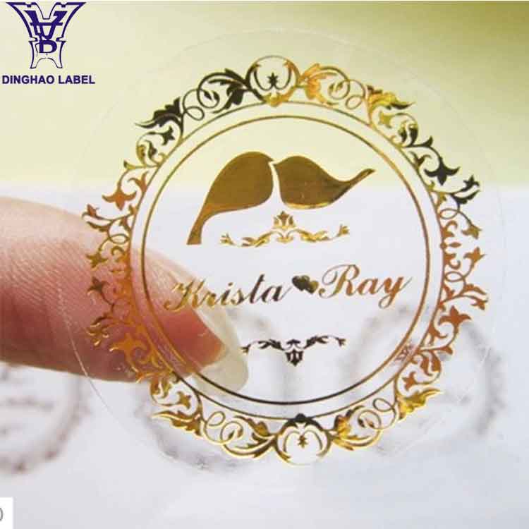 Пользовательские печатные позолота водонепроницаемый наклейки с логотипом