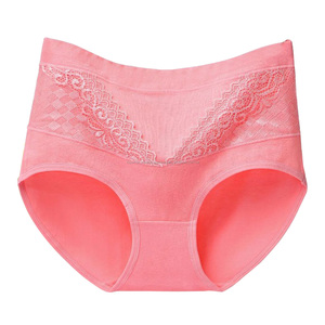 Las mujeres de cintura alta de algodón transpirable Plus tamaño Control de la <span class=keywords><strong>panza</strong></span> de encaje de algodón de las mujeres de - Product Image 3