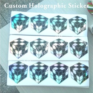 Custom Hologram Cubic Vinyl <strong>Sticker</strong>,3D Effect <strong>Printable</strong> Holographic Logo <strong>Stickers</strong> - Product Image 5