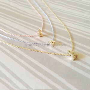 Rosa de Oro/Oro/Plata Opción de Presentación Pequeña Carta Colgante Par de <span class=keywords><strong>Regalos</strong></span>, hermana <span class=keywords><strong>regalos</strong></span>, Collar inicial - Product Image 3