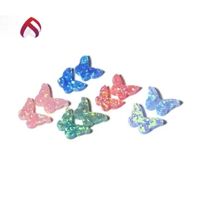 8x11mm forma de borboleta, pedras de opala sintética para pingente