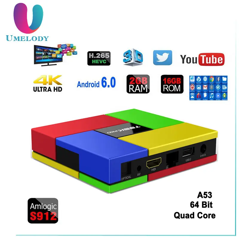 Umelody S912 ott tv box get local channel dual bran WIFI BT 4.0 UHD 4K H.265 VP9 HDR 3D T95K pro set top box iptv low price