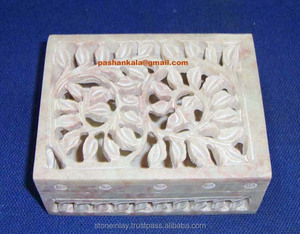 Caja de Joyería de Piedra de Jabón India - Product Image 1