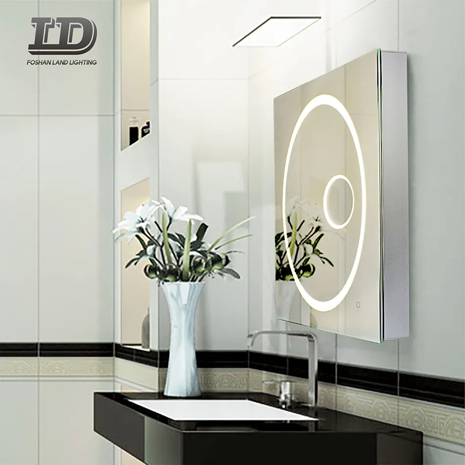 Nouveau Design cadre en aluminium Ip44 Led lumière éclairée loupe salle de bains Anti-buée armoire médicale miroir de salle de bains