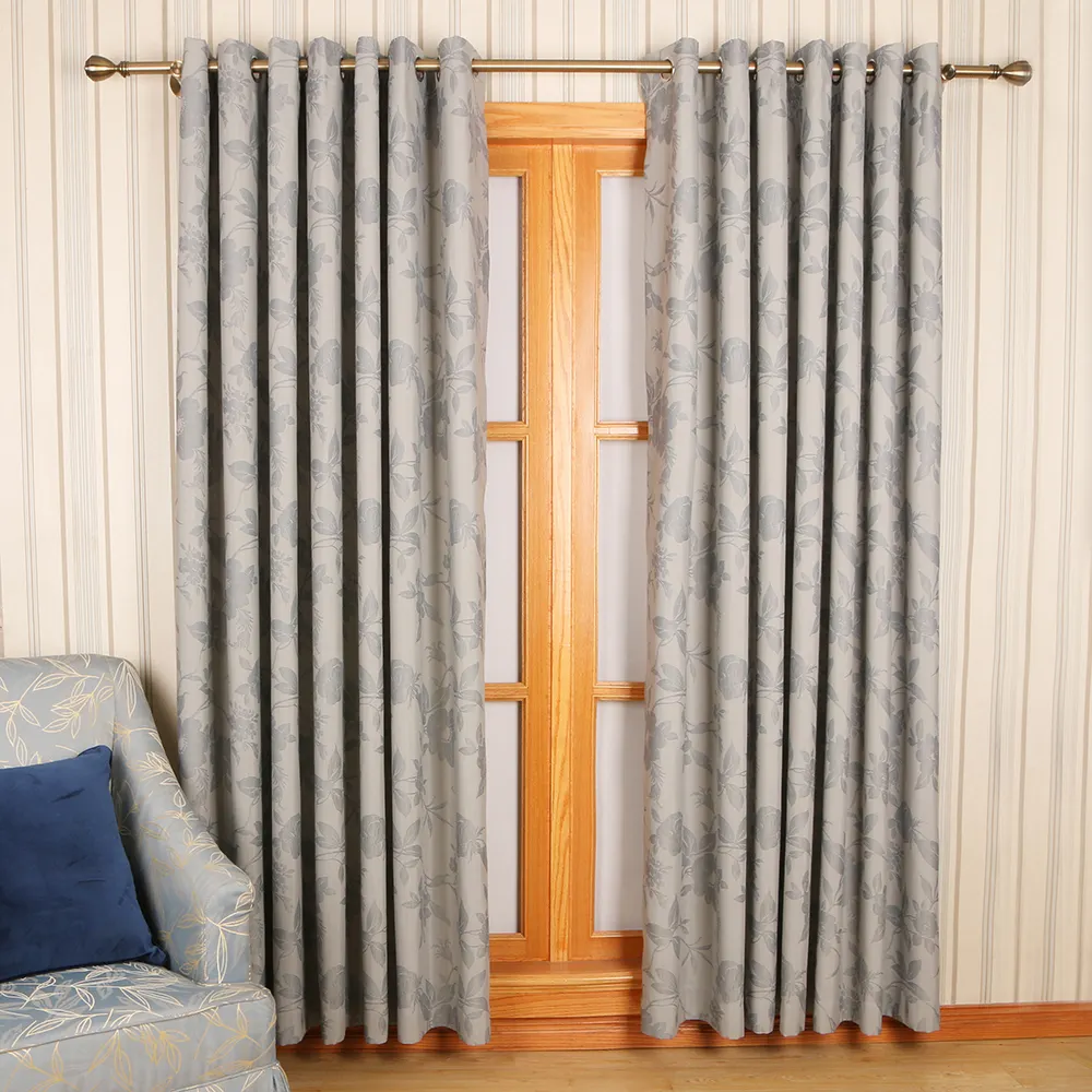 Home decorative customized luxury window drapes jacquard curtain for living room