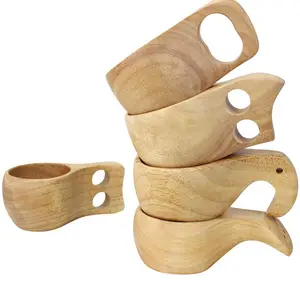 Becher, Bush craft Tassen Kuksa Cup Camping Gummi DIY Großhandel Eco Holz becher, Holz Tazza Da Eco friendly En Bois Holz Minimalist