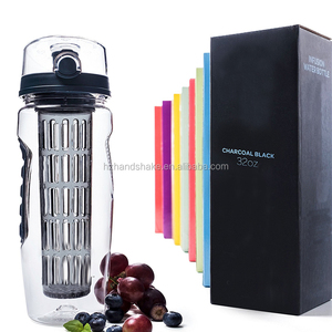 Botol air Infuser 32 Oz, botol air Gym Tritan dengan panjang penuh dan Set Kombo lengan isolasi