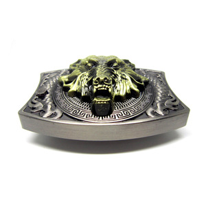 Kepala serigala 40mm dua warna gesper sabuk barat 3D Italia, gesper sabuk 3D kustom - Product Image 6