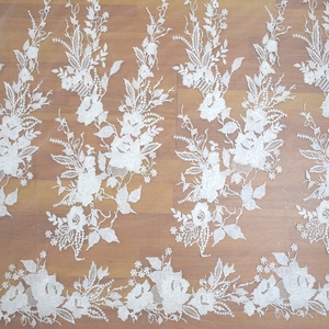 Dubai <span class=keywords><strong>bianco</strong></span> <span class=keywords><strong>Tulle</strong></span> francese disegni ricamati di fiori per abito da sposa in pizzo <span class=keywords><strong>bianco</strong></span> HY0782-2 - Product Image 1