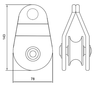 Poulie à câble simple en acier inoxydable poli de marque HM SS0177 pour câble métallique de 10 mm et applications marines - Product Image 4