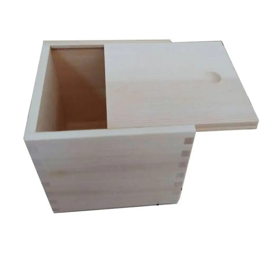 custom made Unfinished Gift Wooden Box With sliding lid for storage