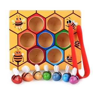 Kẹp Vui Vẻ Chọn Bắt Đồ Chơi Hive Ban Trò Chơi Montessori Ban Trò Chơi Gỗ Bee Đồ Chơi - Product Image 5