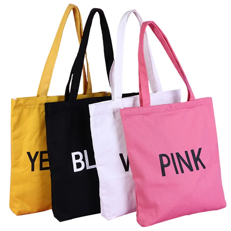 Commercio all'ingrosso di modo di buona qualità a buon mercato prezzo promozionale di tela di cotone borsa shopper con logo personalizzato