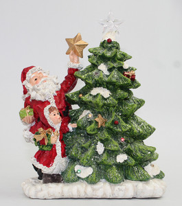 Poli navidad santa/muñeco de nieve con luz led decoración del árbol de navidad - Product Image 2