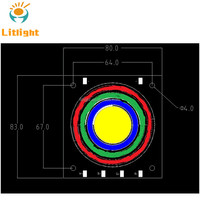 Chip LED COB RGB+Rojo Amarillo Verde Azul Amarillo 4 en 1 de Alta Potencia de 40W 80W 100W 120W con Placa de Cobre, Hoja de Datos