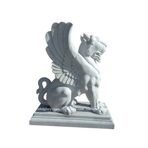 Açık bahçe kapısı süs mermer Lions heykelleri hayvan heykel - Product Image 5