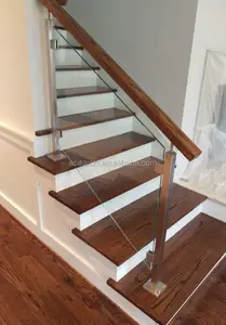 Günstiger Preis 10mm SS304 Pfosten Innen glas Balustrade für Treppen geländer