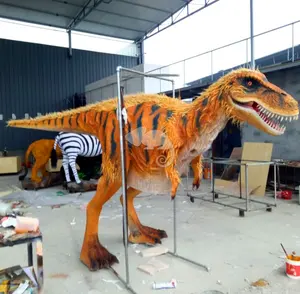 现实羽毛 T-rex 成人生活尺寸恐龙服装