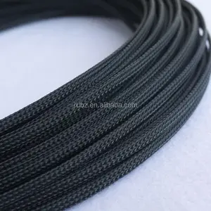 JXL ordinary black flame retardant wear-resistant telescopic PET flexible braided sleeve