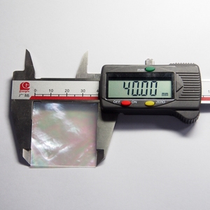 Square 40mm White Mother of Pearl Shell Slice Double Flat Square Shell Disc - Product Image 3