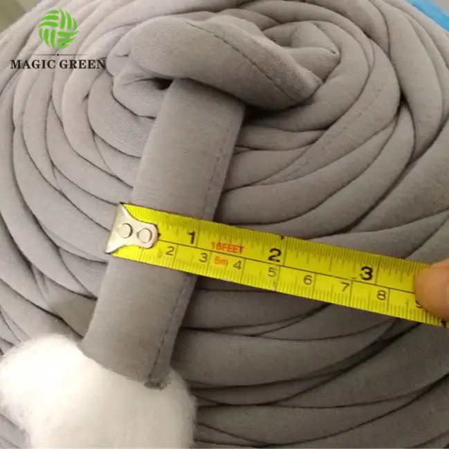 95 colors stock D2-3cm 100% cotton machine washable cotton t shirt roving poly fiber filled tube braid hand knitting yarn