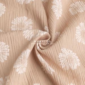 Großhandel niedrigen moq daisy muster doppel gaze organische 100% baumwolle musselin stoff für baby swaddle decke - Product Image 2