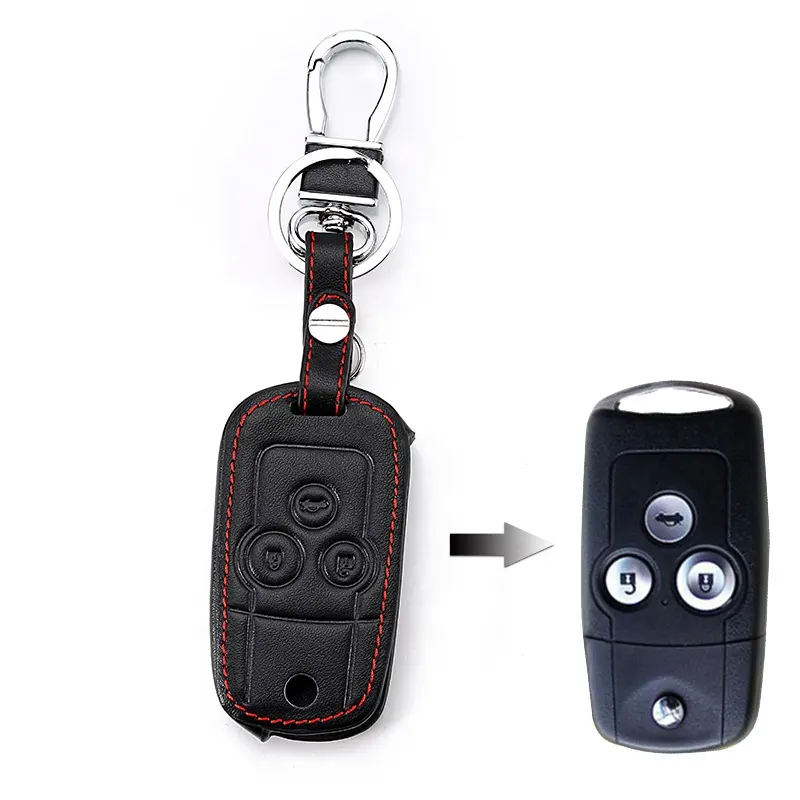 New hot sale leather car key cover keychain case for Honda Civic 2011 Crv Fit Xrv Crider Remote holder accessories