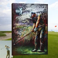 Metallo wall art decor 3 d dipinto A Mano Unico Opere D'arte il golfista man Muscolare metallo arte pittura