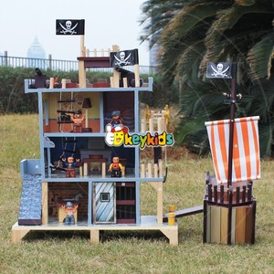 Casa delle Bambole Pirata in Legno a 3 Piani, Giocattolo Economico per Bambini W06A162 - Product Image 4