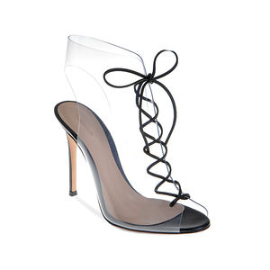 Commercio all'ingrosso Delle Donne Pattini di Vestito Sexy Tacchi A Spillo 2018 Estate <span class=keywords><strong>Scarpe</strong></span> IN PVC di Alta Sandali <span class=keywords><strong>Tacco</strong></span> Peep toe Lace up <span class=keywords><strong>Trasparente</strong></span> Chanel - Product Image 5