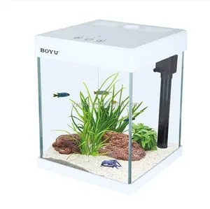 Holesale-pecera de acuario con luz, cuenco para peces