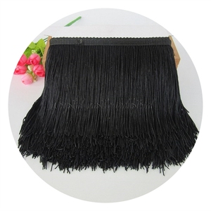 Più morbido 15cm di larghezza di 25cm di pizzo in poliestere con frangia nastro per cucire abito latino accessori fai da te frangia nappa - Product Image 3