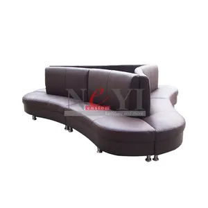 Neyi BT166 Custom Moderne Lederen Ronde Circulaire U Vormige Modulaire Commerciële Gebogen Booth Sofa Voor Winkels